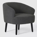 WestinTrends Alexandria Fauteuil d'appoint en similicuir imitation fourrure de mouton de style Mid-Century (Lot de 2) - 73,6 cm de large