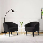 WestinTrends Alexandria Fauteuil d'appoint en similicuir imitation fourrure de mouton de style Mid-Century (Lot de 2) - 73,6 cm de large
