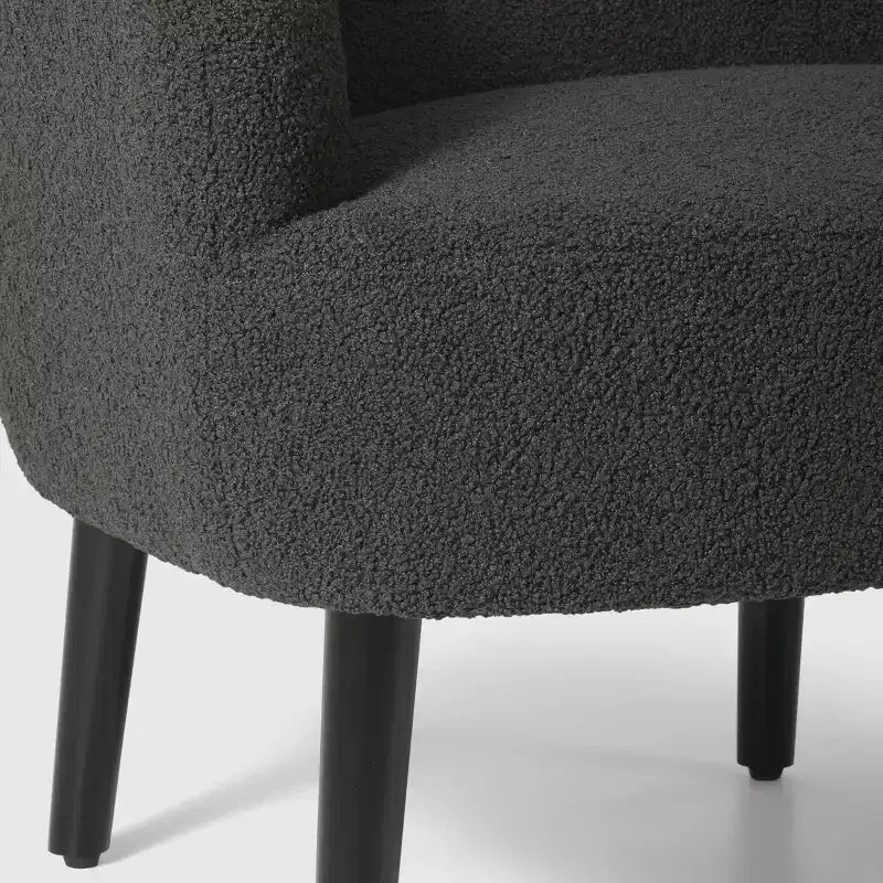WestinTrends Alexandria Fauteuil d'appoint en similicuir imitation fourrure de mouton de style Mid-Century (Lot de 2) - 73,6 cm de large