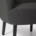 WestinTrends Alexandria Fauteuil d'appoint en similicuir imitation fourrure de mouton de style Mid-Century (Lot de 2) - 73,6 cm de large