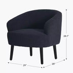 WestinTrends Alexandria Fauteuil d'appoint en similicuir imitation fourrure de mouton de style Mid-Century (Lot de 2) - 73,6 cm de large