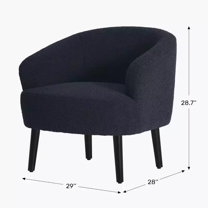 WestinTrends Alexandria Fauteuil d'appoint en similicuir imitation fourrure de mouton de style Mid-Century (Lot de 2) - 73,6 cm de large