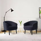 WestinTrends Alexandria Fauteuil d'appoint en similicuir imitation fourrure de mouton de style Mid-Century (Lot de 2) - 73,6 cm de large