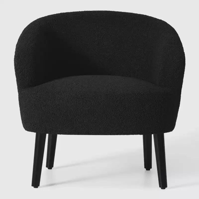 WestinTrends Alexandria Fauteuil d'appoint en similicuir imitation fourrure de mouton de style Mid-Century (Lot de 2) - 73,6 cm de large