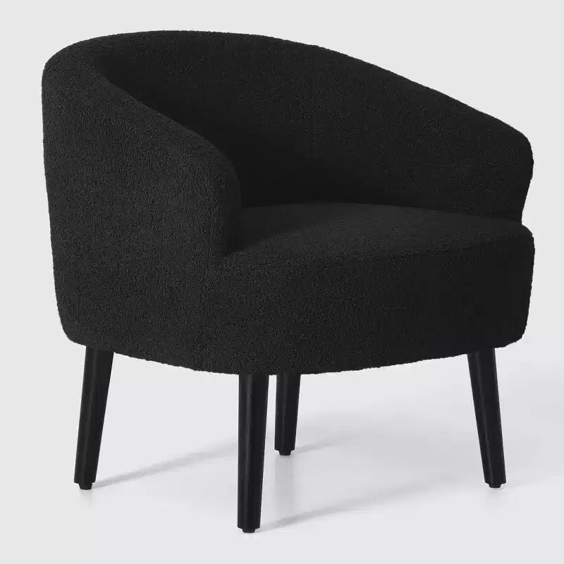 WestinTrends Alexandria Fauteuil d'appoint en similicuir imitation fourrure de mouton de style Mid-Century (Lot de 2) - 73,6 cm de large