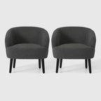 WestinTrends Alexandria Fauteuil d'appoint en similicuir imitation fourrure de mouton de style Mid-Century (Lot de 2) - 73,6 cm de large
