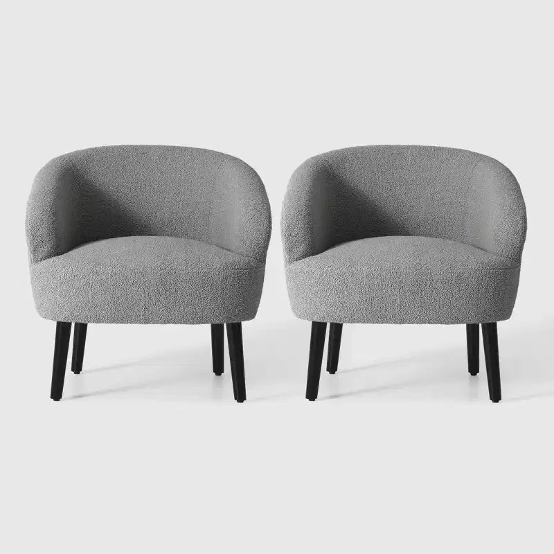 WestinTrends Alexandria Fauteuil d'appoint en similicuir imitation fourrure de mouton de style Mid-Century (Lot de 2) - 73,6 cm de large