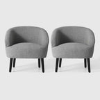 WestinTrends Alexandria Fauteuil d'appoint en similicuir imitation fourrure de mouton de style Mid-Century (Lot de 2) - 73,6 cm de large