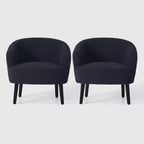 WestinTrends Alexandria Fauteuil d'appoint en similicuir imitation fourrure de mouton de style Mid-Century (Lot de 2) - 73,6 cm de large