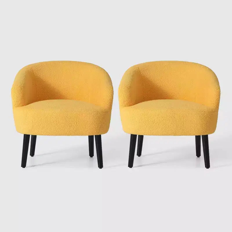 WestinTrends Alexandria Fauteuil d'appoint en similicuir imitation fourrure de mouton de style Mid-Century (Lot de 2) - 73,6 cm de large