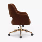 Chaise de bureau pivotante Mid-Century Moderne Genevieve WestinTrends avec roulettes (lot de 2), orange rouille