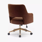 Chaise de bureau pivotante Mid-Century Moderne Genevieve WestinTrends avec roulettes (lot de 2), orange rouille