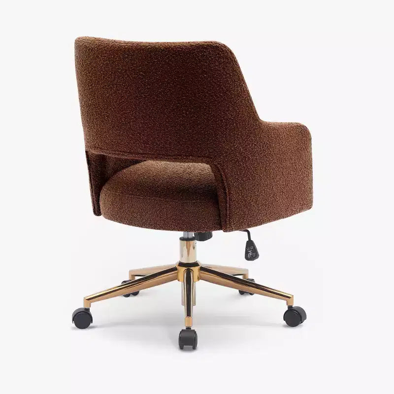 Chaise de bureau pivotante Mid-Century Moderne Genevieve WestinTrends avec roulettes (lot de 2), orange rouille