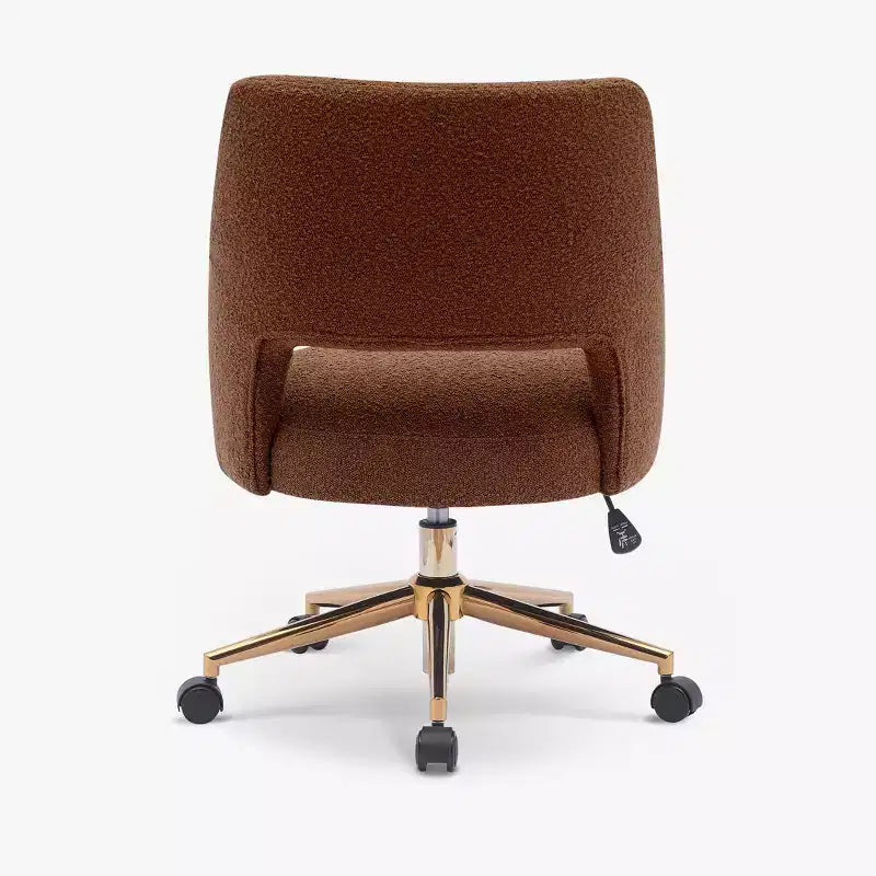 Chaise de bureau pivotante Mid-Century Moderne Genevieve WestinTrends avec roulettes (lot de 2), orange rouille