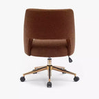 Chaise de bureau pivotante Mid-Century Moderne Genevieve WestinTrends avec roulettes (lot de 2), orange rouille