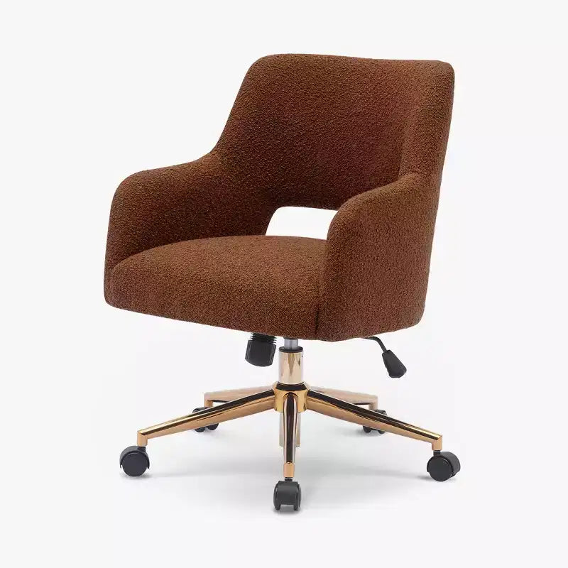 Chaise de bureau pivotante Mid-Century Moderne Genevieve WestinTrends avec roulettes (lot de 2), orange rouille