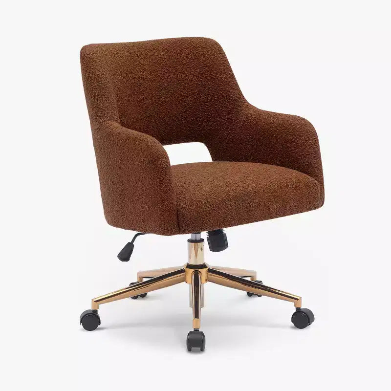 Chaise de bureau pivotante Mid-Century Moderne Genevieve WestinTrends avec roulettes (lot de 2), orange rouille