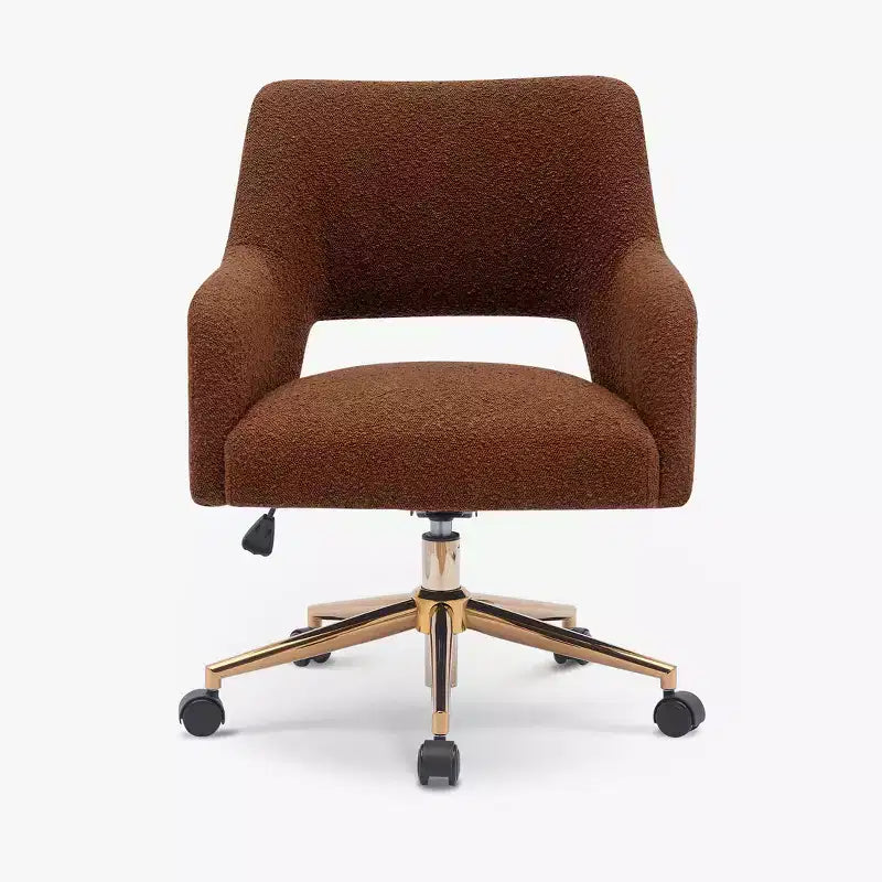 Chaise de bureau pivotante Mid-Century Moderne Genevieve WestinTrends avec roulettes (lot de 2), orange rouille