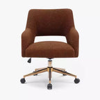 Chaise de bureau pivotante Mid-Century Moderne Genevieve WestinTrends avec roulettes (lot de 2), orange rouille