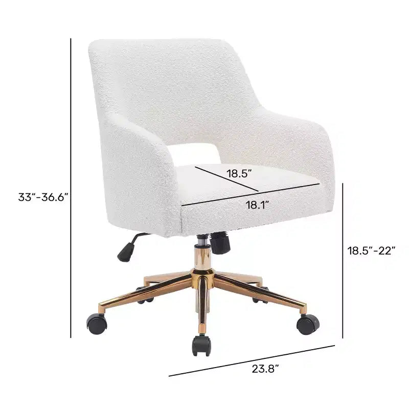 WestinTrends Genevieve Mid-Century Modern Swivel Office Chair With Wheels