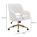 WestinTrends Genevieve Mid-Century Modern Swivel Office Chair With Wheels