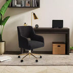 WestinTrends Genevieve Mid-Century Modern Swivel Office Chair With Wheels