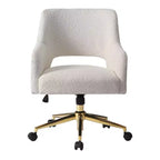 WestinTrends Genevieve Mid-Century Modern Swivel Office Chair With Wheels