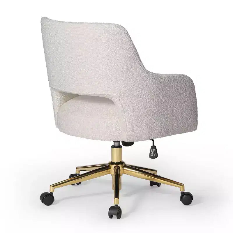 WestinTrends Genevieve Mid-Century Modern Swivel Office Chair With Wheels