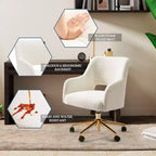 WestinTrends Genevieve Mid-Century Modern Swivel Office Chair With Wheels
