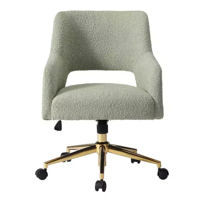 WestinTrends Genevieve Mid-Century Modern Swivel Office Chair With Wheels