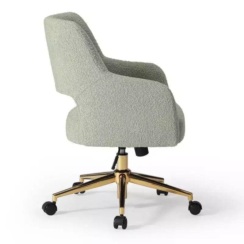WestinTrends Genevieve Mid-Century Modern Swivel Office Chair With Wheels