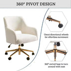 WestinTrends Genevieve Mid-Century Modern Swivel Office Chair With Wheels