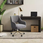 WestinTrends Genevieve Mid-Century Modern Swivel Office Chair With Wheels