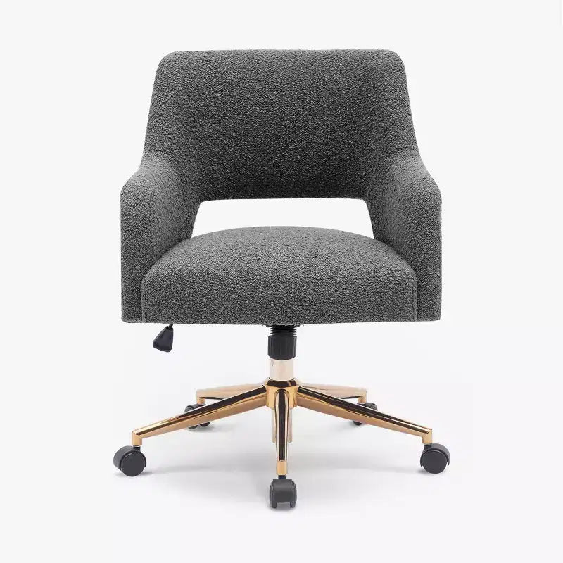 WestinTrends Genevieve Mid-Century Modern Swivel Office Chair With Wheels