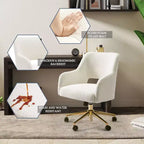 WestinTrends Genevieve Mid-Century Modern Swivel Office Chair With Wheels