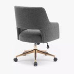 WestinTrends Genevieve Mid-Century Modern Swivel Office Chair With Wheels