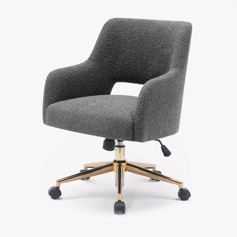 WestinTrends Genevieve Mid-Century Modern Swivel Office Chair With Wheels