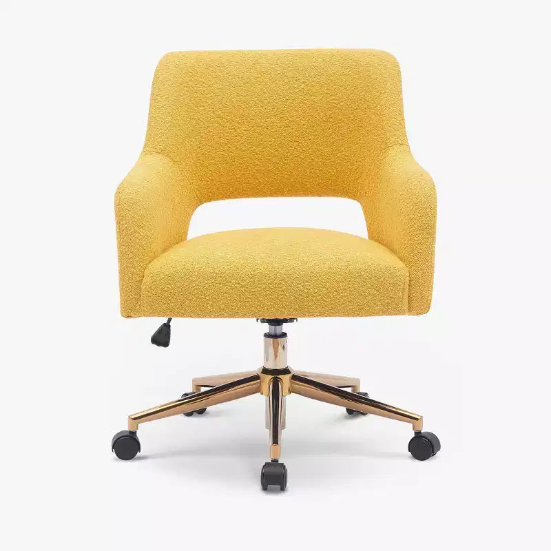 WestinTrends Genevieve Mid-Century Modern Swivel Office Chair With Wheels