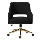 WestinTrends Genevieve Mid-Century Modern Swivel Office Chair With Wheels