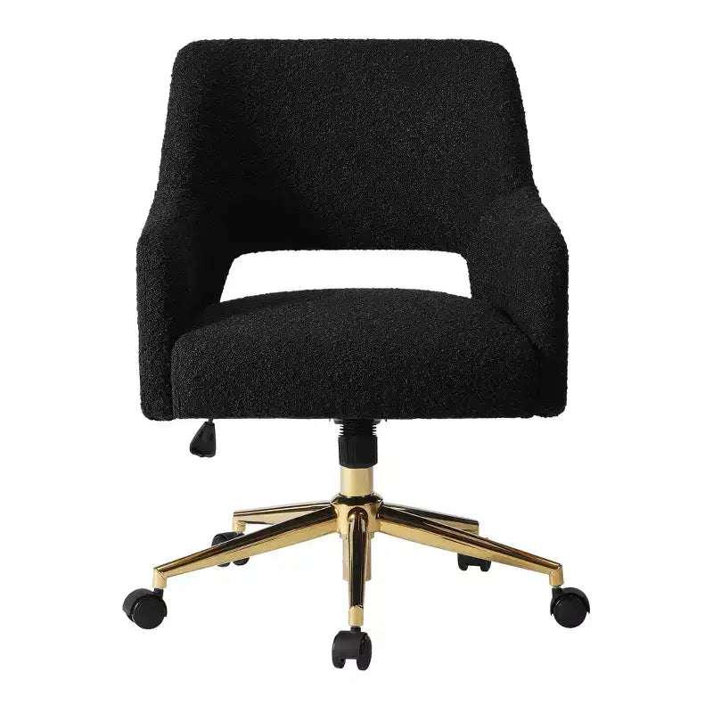 WestinTrends Genevieve Mid-Century Modern Swivel Office Chair With Wheels