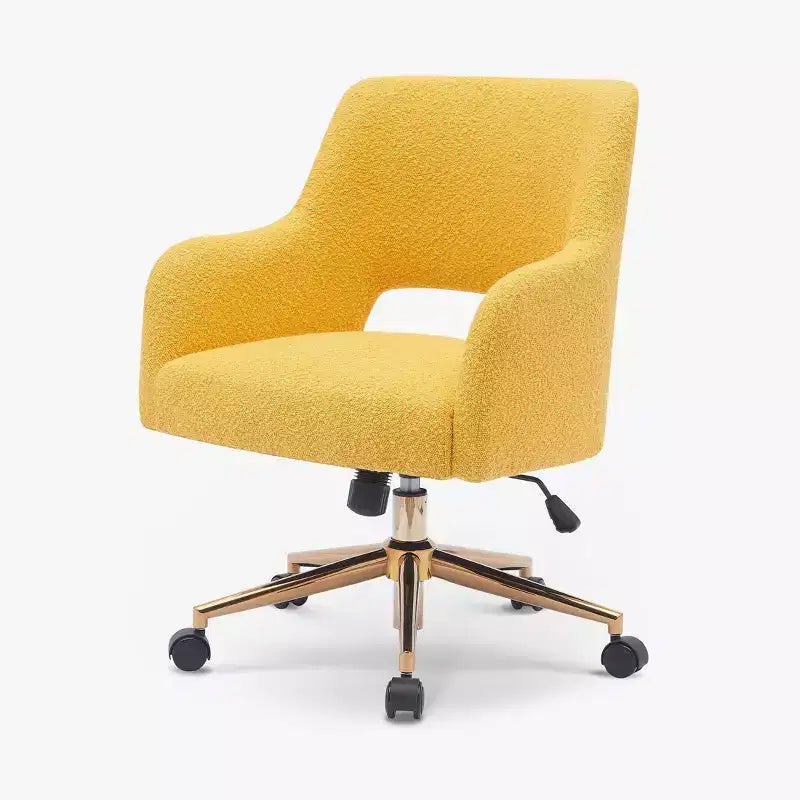 WestinTrends Genevieve Mid-Century Modern Swivel Office Chair With Wheels