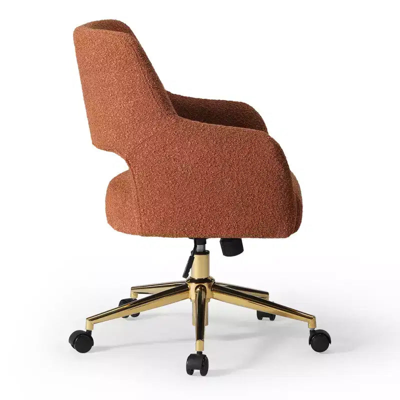 WestinTrends Genevieve Mid-Century Modern Swivel Office Chair With Wheels