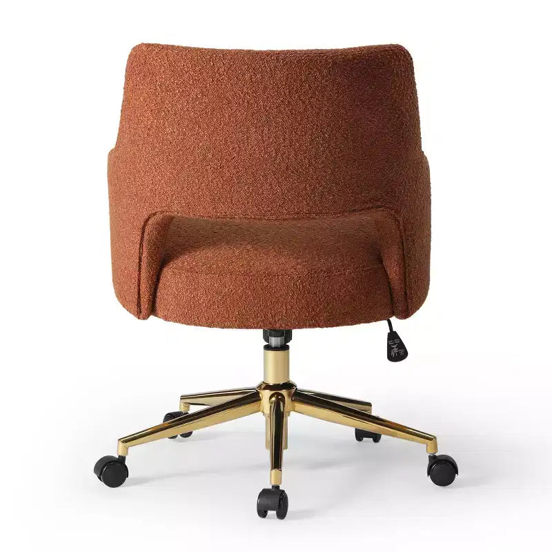 WestinTrends Genevieve Mid-Century Modern Swivel Office Chair With Wheels