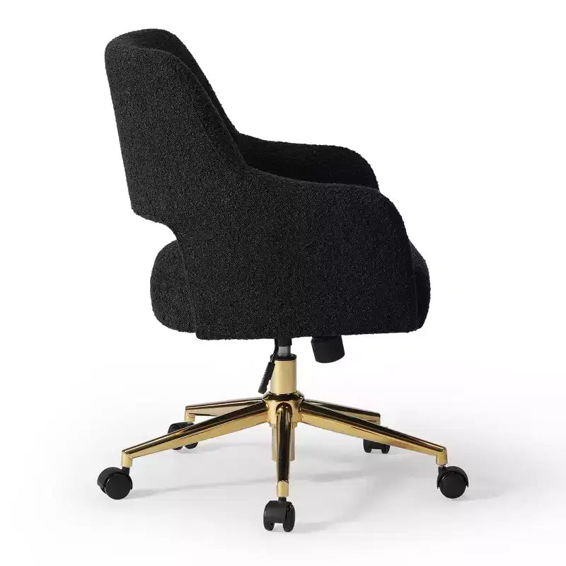 WestinTrends Genevieve Mid-Century Modern Swivel Office Chair With Wheels