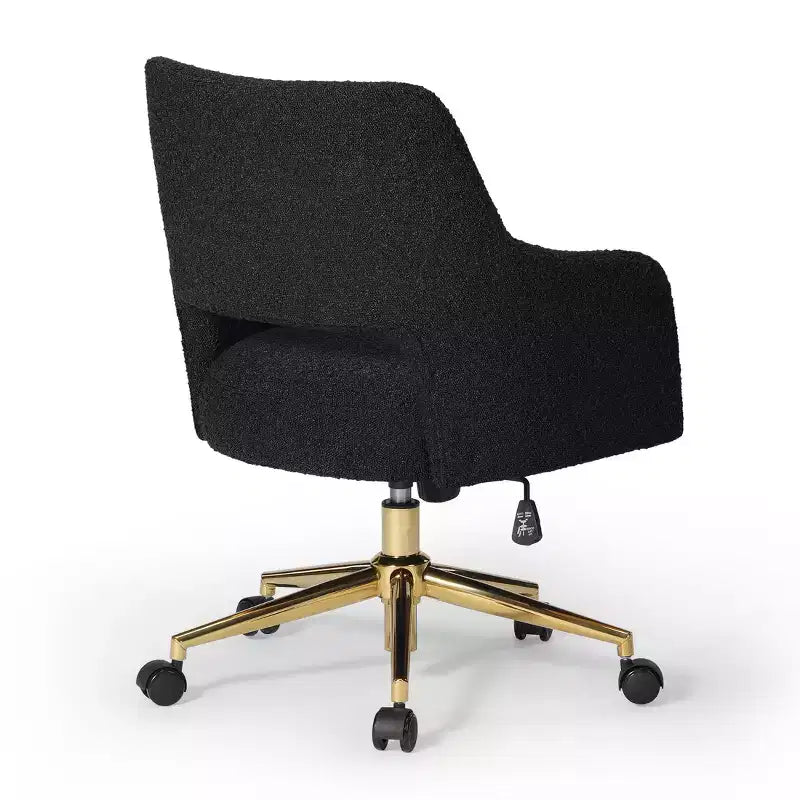 WestinTrends Genevieve Mid-Century Modern Swivel Office Chair With Wheels