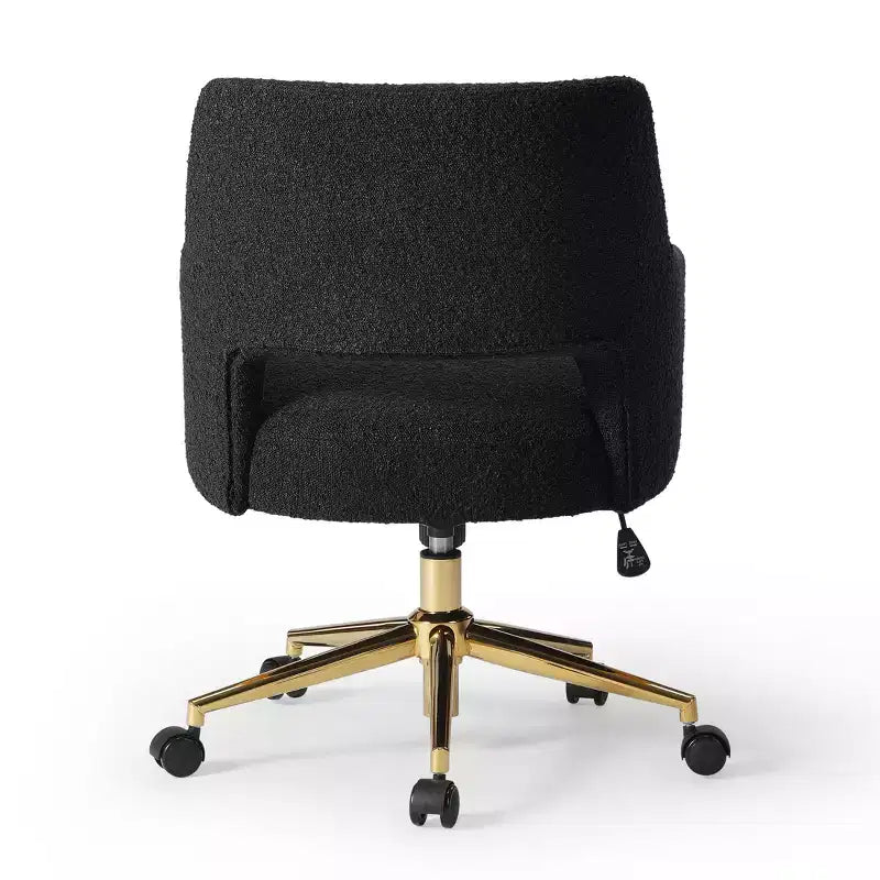 WestinTrends Genevieve Mid-Century Modern Swivel Office Chair With Wheels