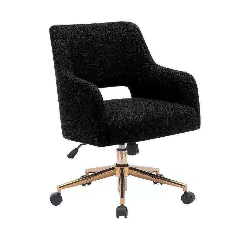 WestinTrends Genevieve Mid-Century Modern Swivel Office Chair With Wheels