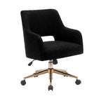 WestinTrends Genevieve Mid-Century Modern Swivel Office Chair With Wheels