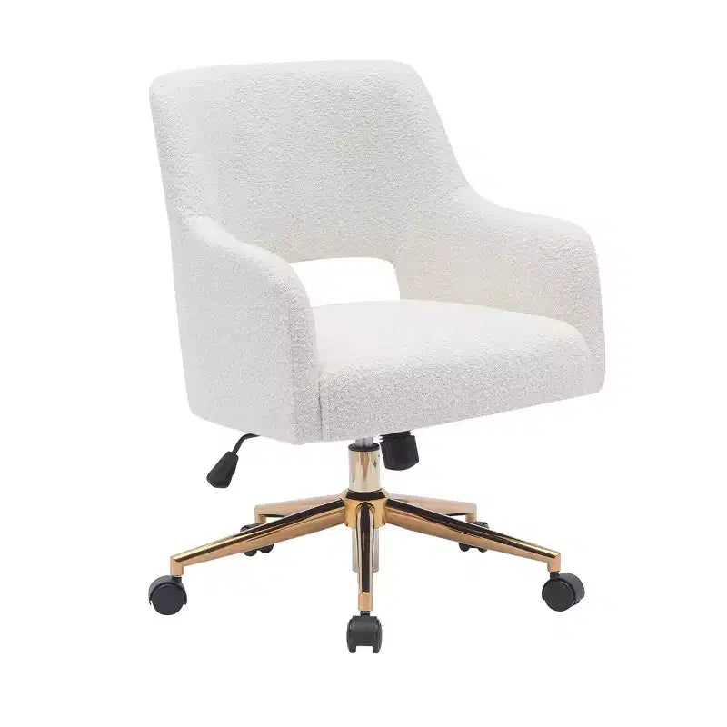WestinTrends Genevieve Mid-Century Modern Swivel Office Chair With Wheels