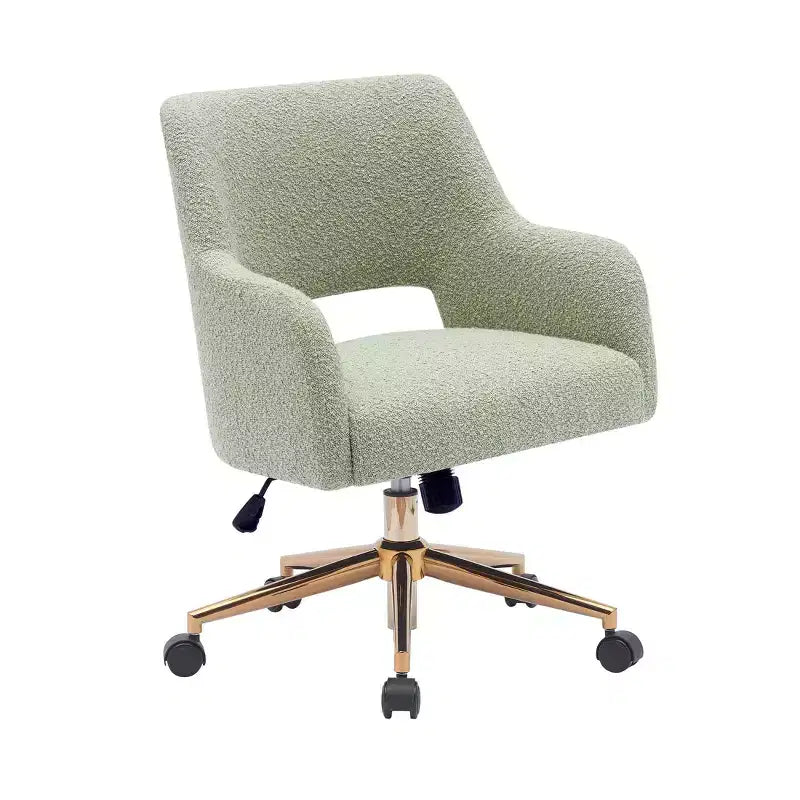WestinTrends Genevieve Mid-Century Modern Swivel Office Chair With Wheels